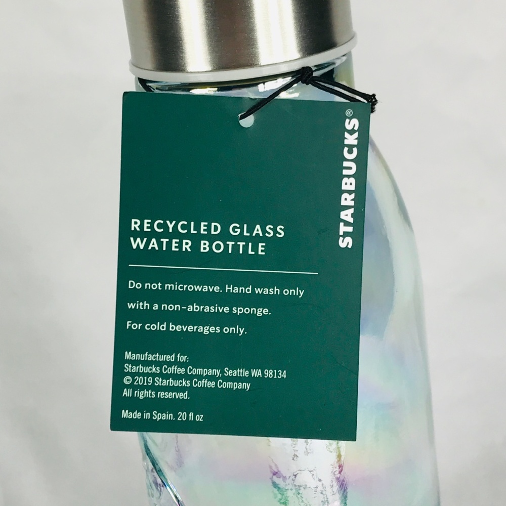 NWT Starbucks Rainbow Iridescent Glass Bottle 20oz - Picture 4 of 4